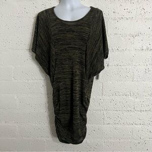 Jella Couture Mon Amie Womens Dress S Black Brown Sweater Ruched Sides Lined M19